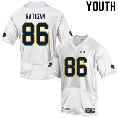 Notre Dame Fighting Irish Youth Conor Ratigan #86 White Under Armour Authentic Stitched College NCAA Football Jersey EYR5499HV